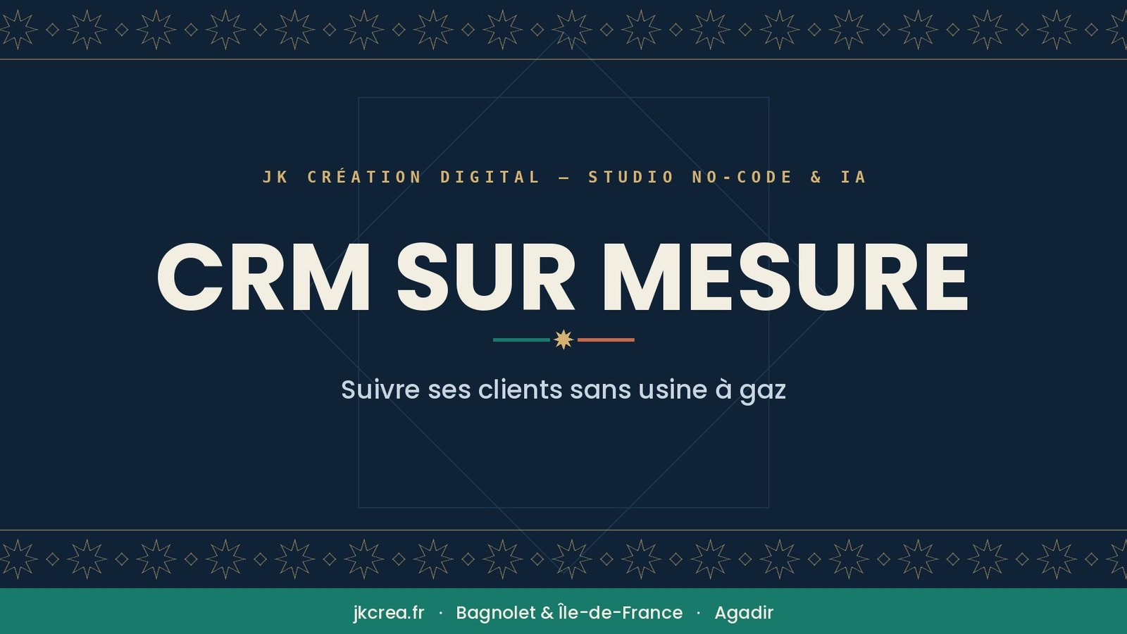 Bannière de l'article : CRM sur mesure pour TPE, JK Création Digital