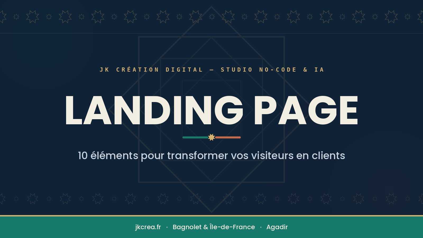 Bannière JK Création Digital : les 10 éléments d’une landing page qui transforme les visiteurs en clients